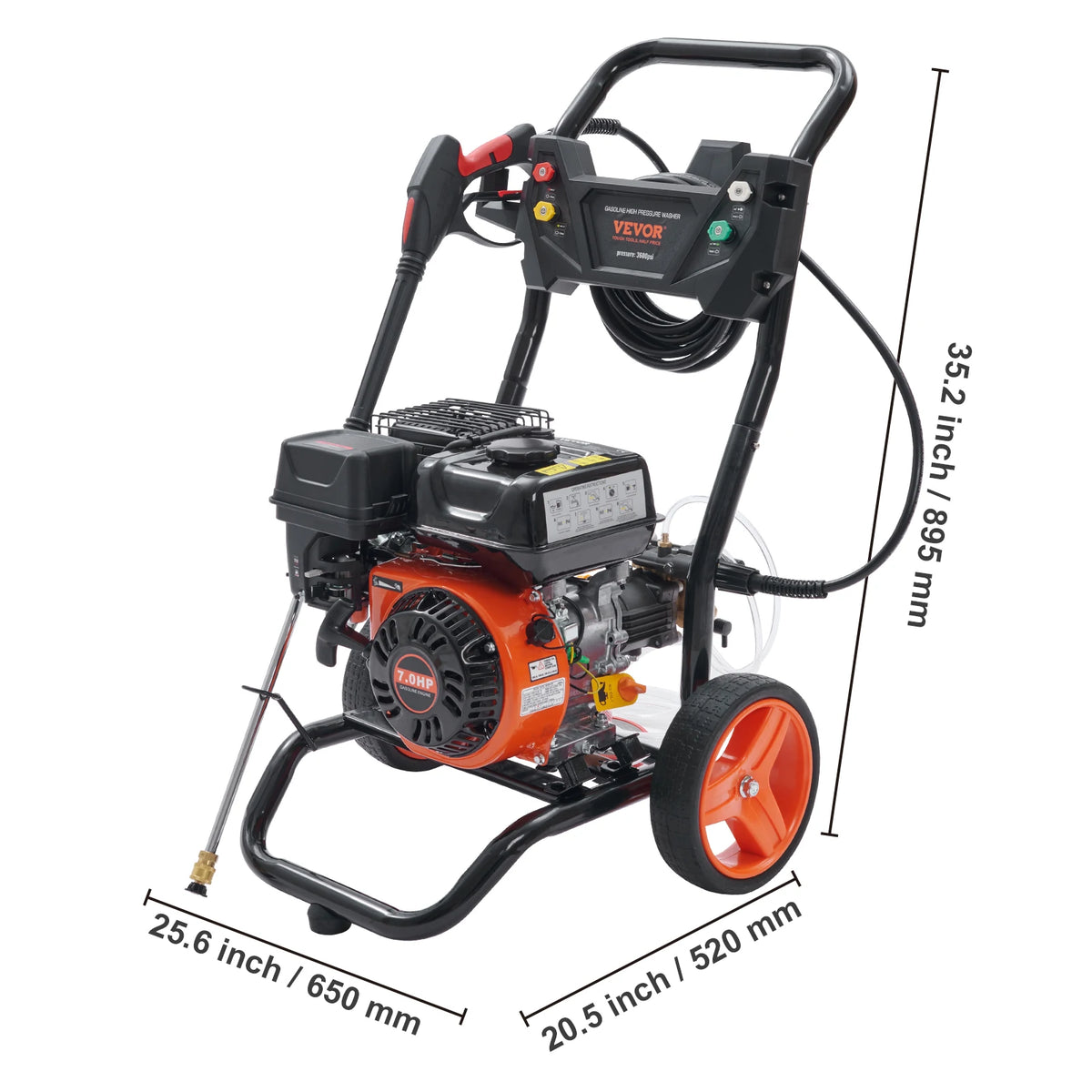 SucceBuy Gas Pressure Washer 3600 PSI 2.6 GPM Gas Powered Pressure Washer with Copper Pump Spray Gun and Extension Wand 5Nozzles
