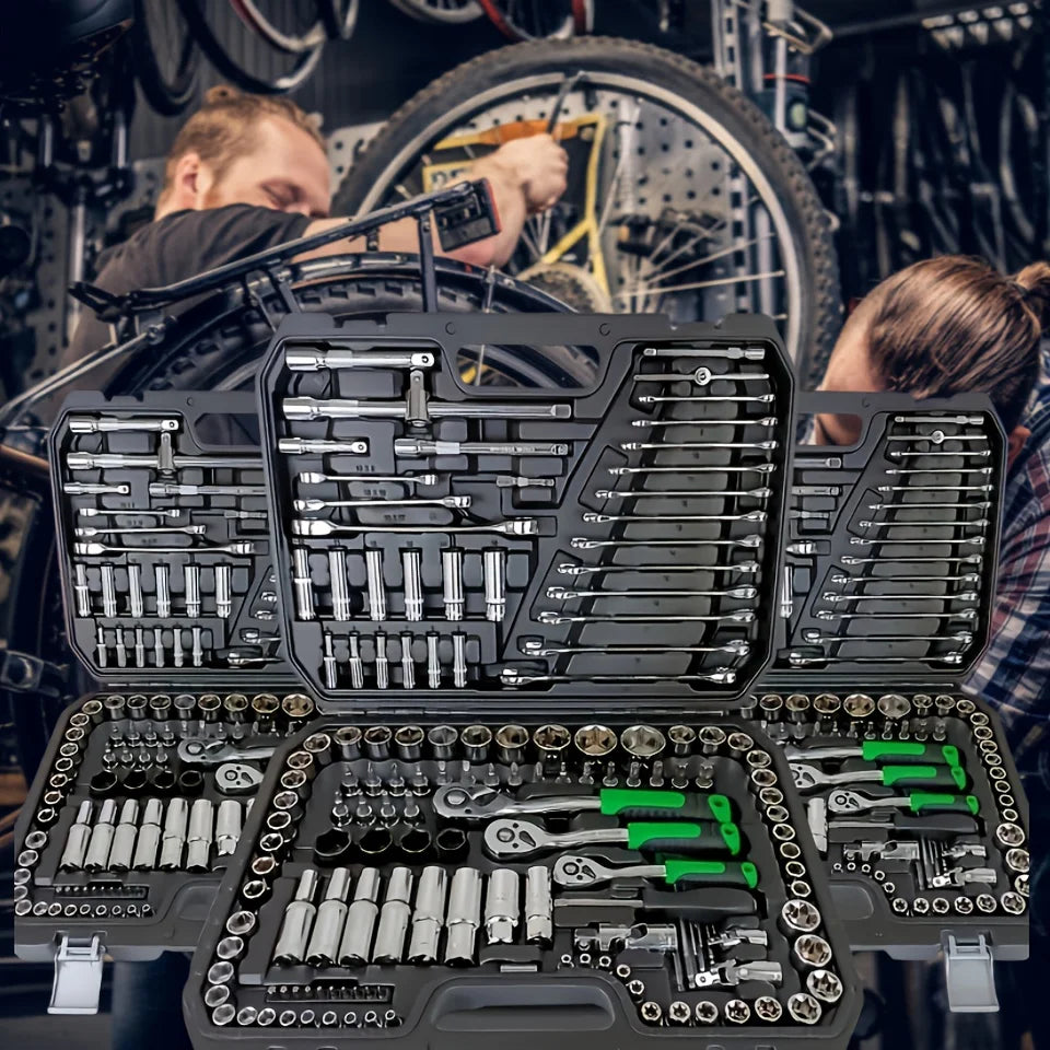 46pcs Auto Mechanical Repair Tool Set, Multifunctional with Socket, Wrench And Ratchet Set, Auto Repair, Mechanical Toolkit