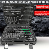 46pcs Auto Mechanical Repair Tool Set, Multifunctional with Socket, Wrench And Ratchet Set, Auto Repair, Mechanical Toolkit