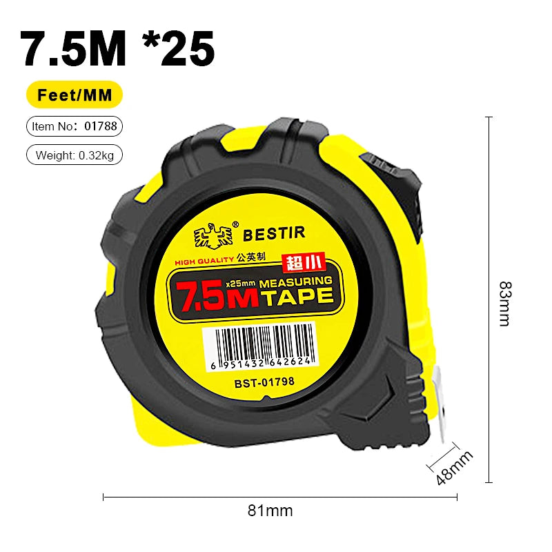 BESTIR Measuring Tape Measure 3M 5M 7.5M Metric Tape Ruler Centimeter 10Ft 16Ft 25Ft Measuring Tool Ruler Metric And Feet